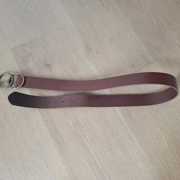 GAP Double Ring Leather Belt Brown Small - Picture 2 of 4